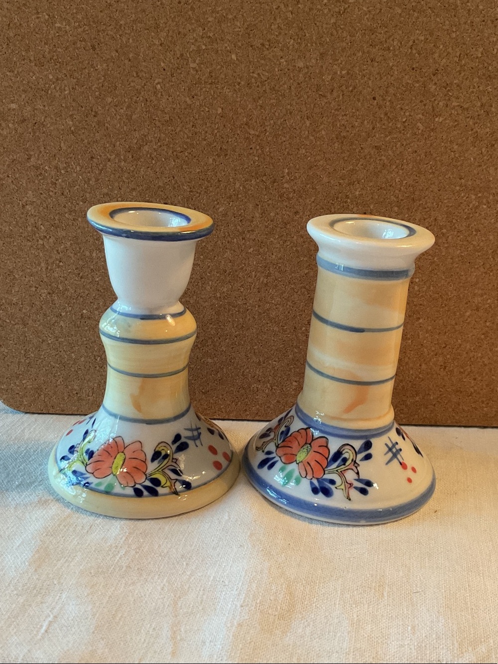 Hand-Painted Ceramic Candle Holders